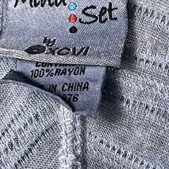 Mind Set XCVI Top Hi Low Tunic Chambray Blue Lagenlook Layer Crinkle Textured XL - Picture 5 of 6